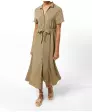 Midi-jurk met bindceintuur