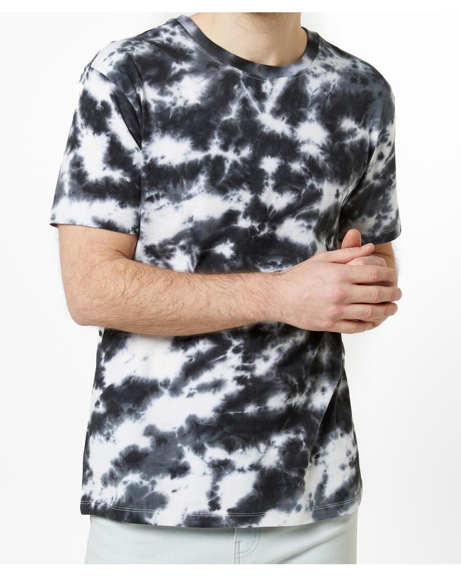 T-Shirt Batik schwarz gemustert