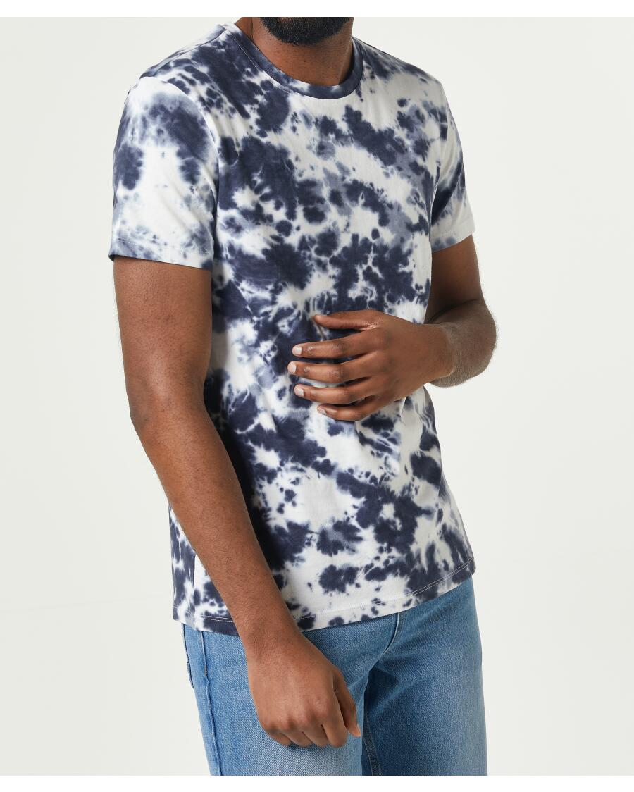 T-Shirt Batik dunkelblau gemustert