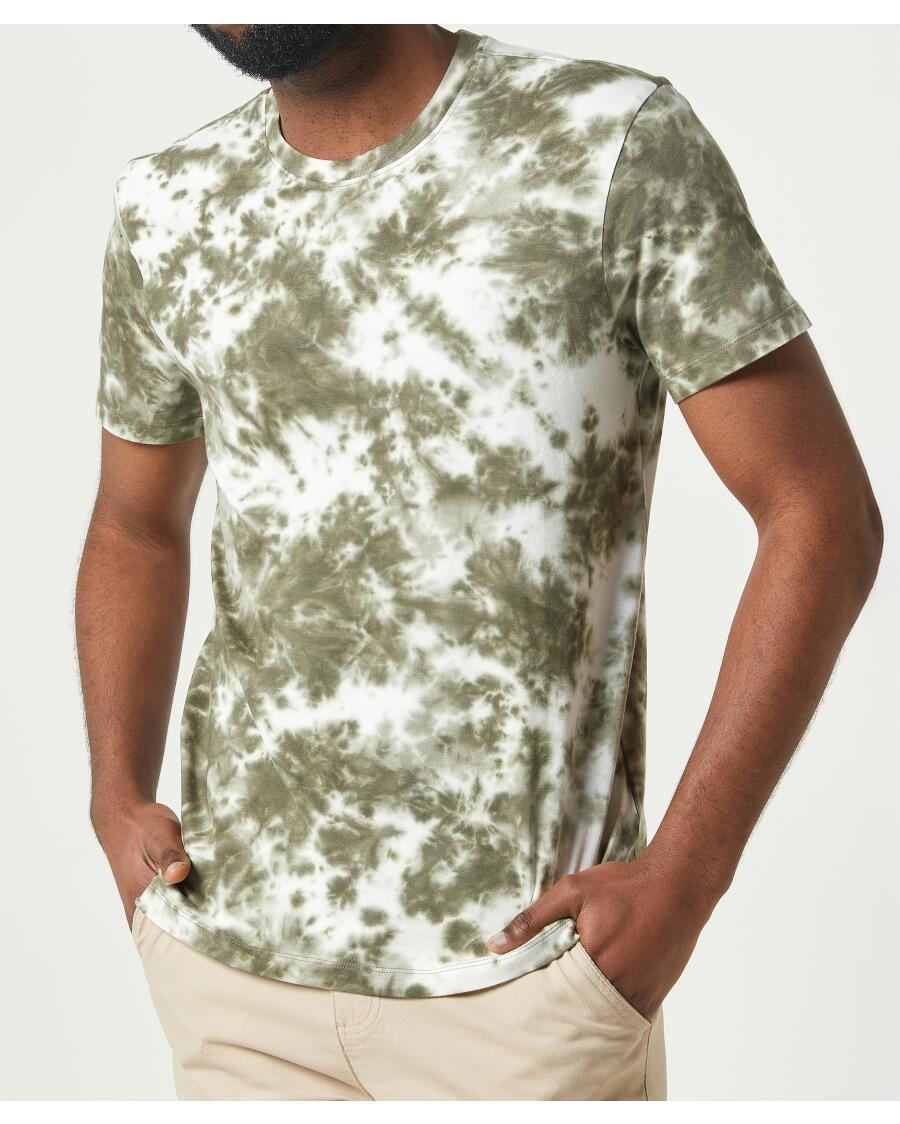 T-Shirt Batik dunkelgrün gemustert