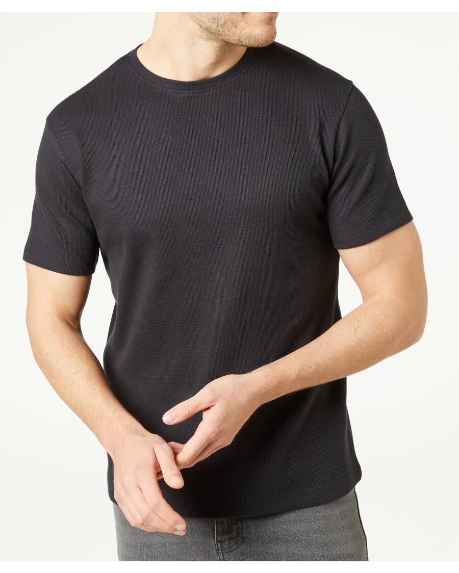 T-Shirt mit Waffelstruktur schwarz