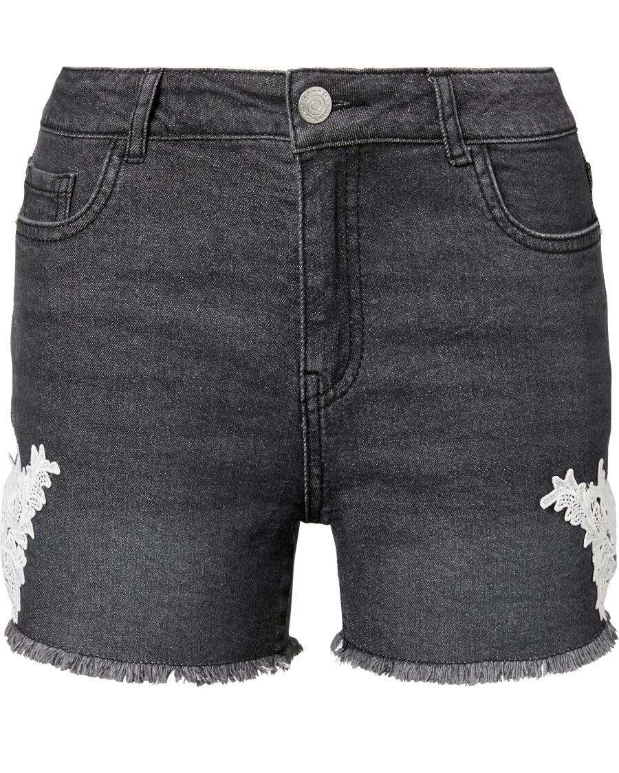 Jeansy szorty z koronką Janina, slim-fit