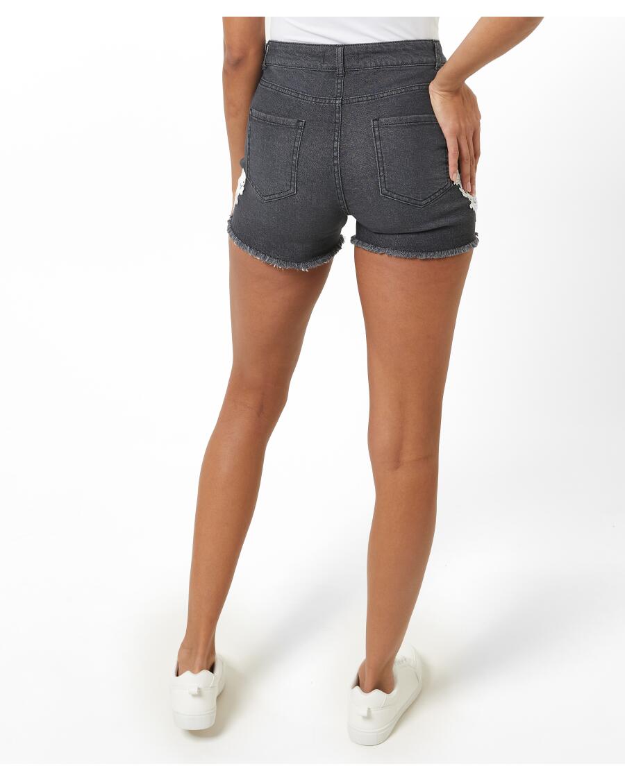 Jeansy szorty z koronką Janina, slim-fit