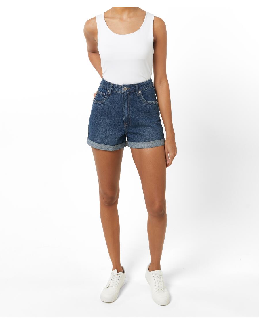 Mom Jeans-Shorts jeansblau dunkel