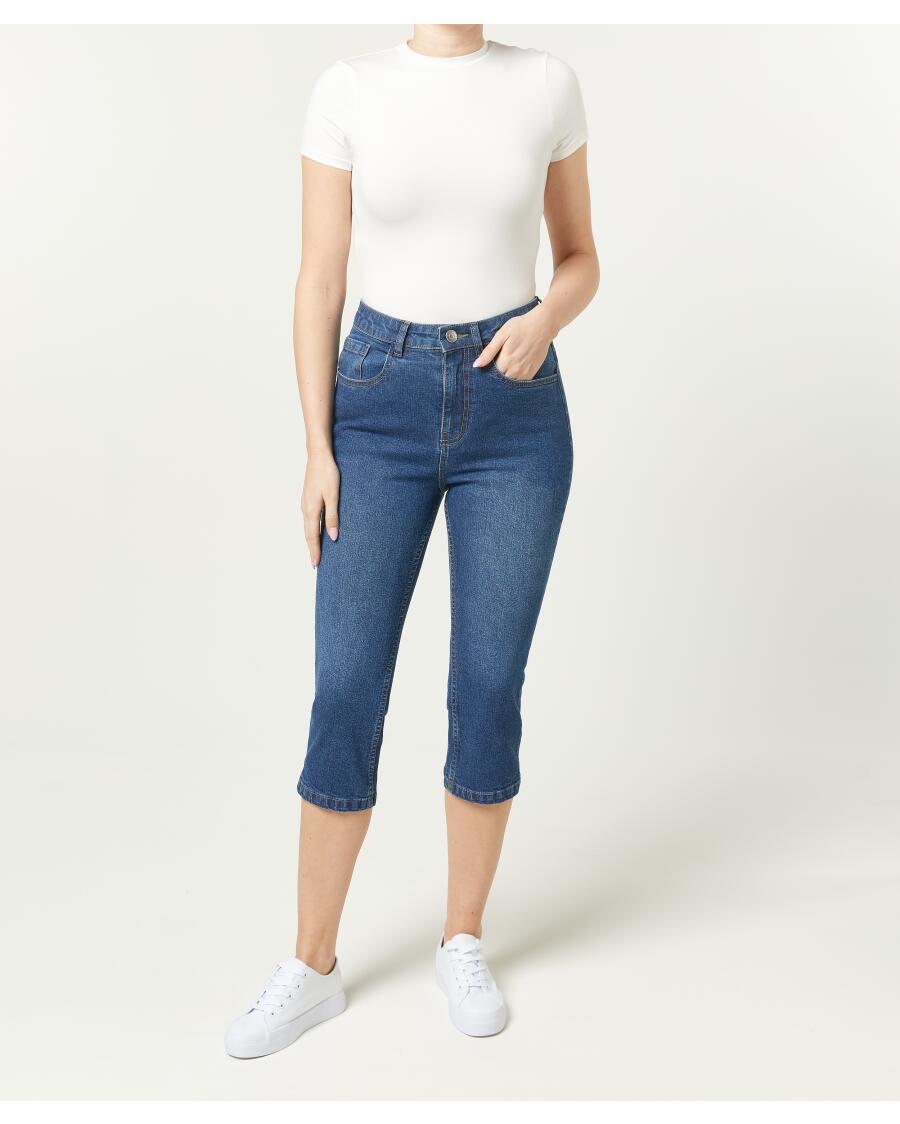 Capri-Jeans im 5-Pocket-Style jeansblau