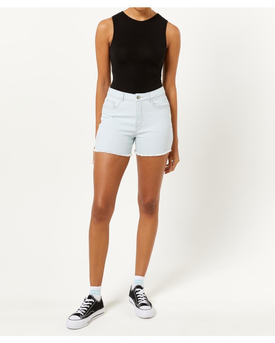 Jeans-Shorts mit Waschungseffekten jeansblau hell ausgewaschen