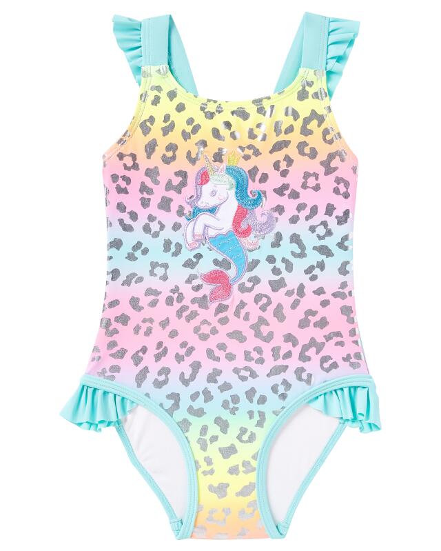 Maillot de bain à broderie licorne fille, turquoise — KiK, produit allemand authentique au Maroc