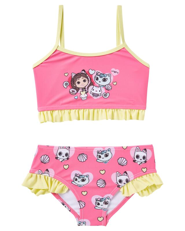 Bikini Gabby's Dollhouse fille, rose vif imprimé — KiK, produit allemand authentique au Maroc