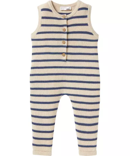 Strick-Jumpsuit mit Streifen