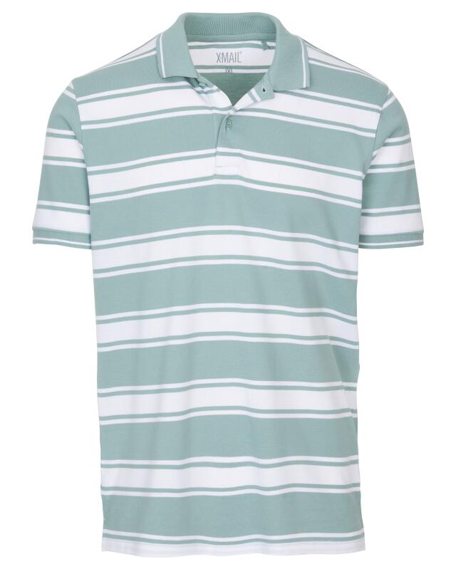Polo à rayures homme, vert/blanc (KiK Poloshirt mit Streifen (grün/weiß)) — KiK, produit allemand authentique au Maroc