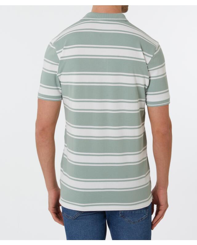 Polo à rayures homme, vert/blanc (KiK Poloshirt mit Streifen (grün/weiß)) — KiK, produit allemand authentique au Maroc