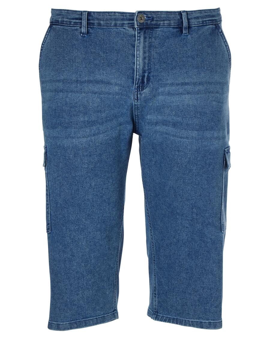 Denim shorts met cargozakken blauw