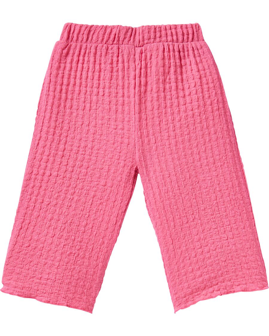 Kalhoty s e vzhledem crinkle pink růžová