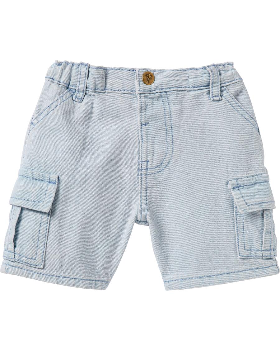Weitenverstellbare Cargo-Shorts jeansblau