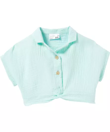 Musselinbluse in Helltürkis