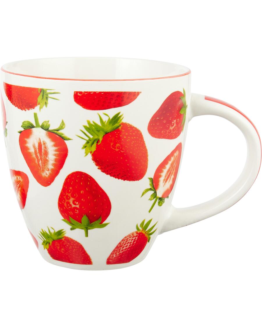 Porzellantasse Erdbeeren rot