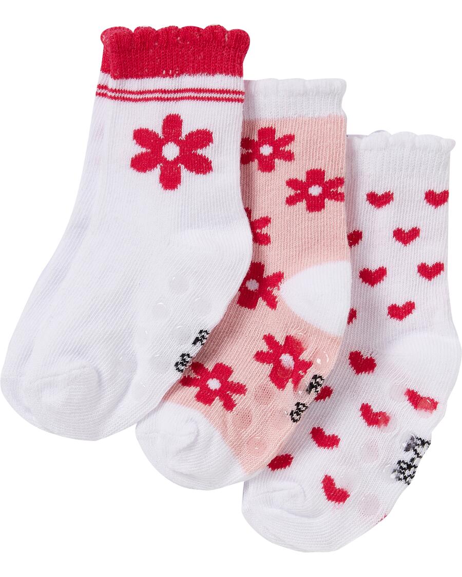 Socken mit Mäusezähnchen pink/weiß