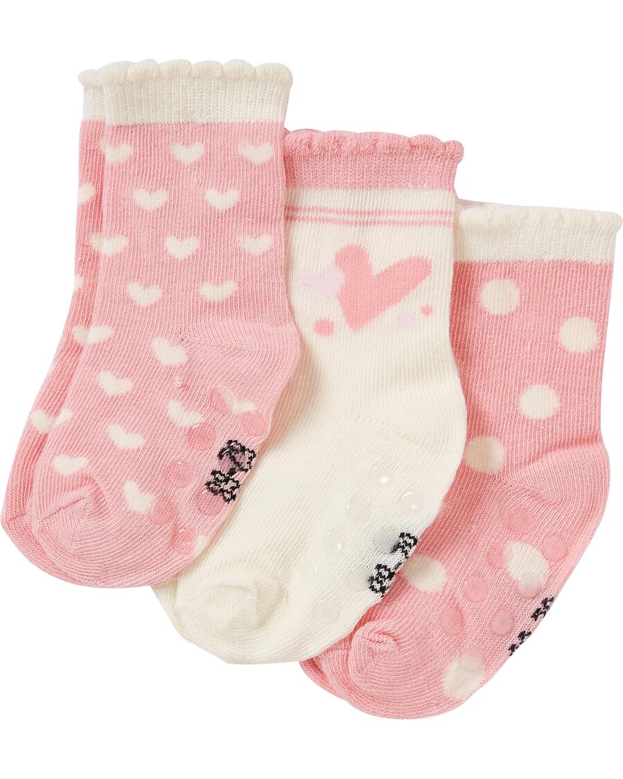 Socken mit Mäusezähnchen beige/rose