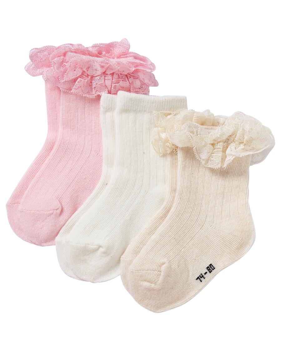 Socken mit Spitze rosa