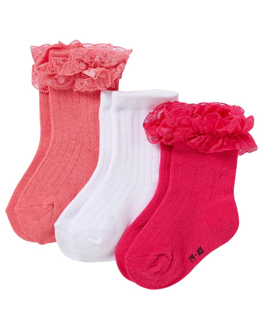 Socken mit Spitze pink
