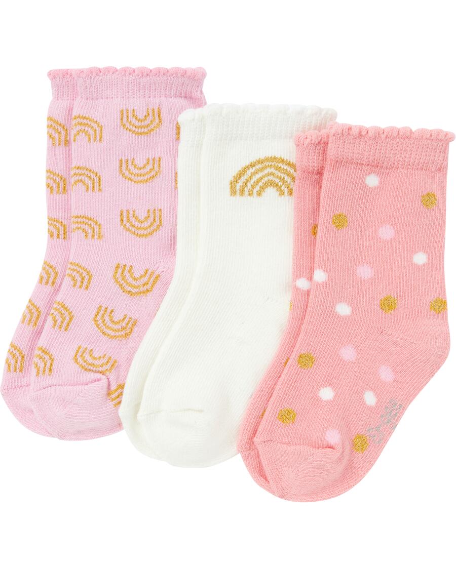 Ponožky s třpytivou přízí pink růžová/růžová