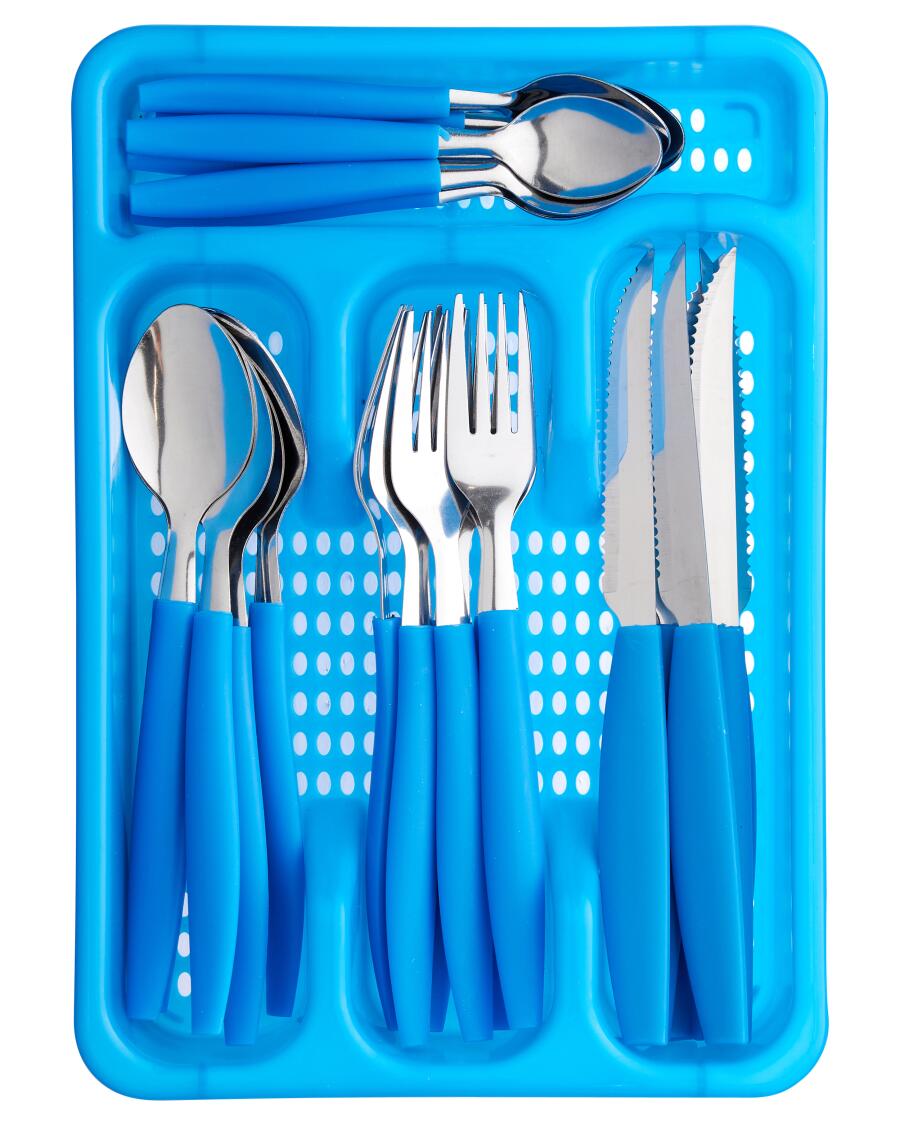 Besteckset mit Kasten dunkelblau
