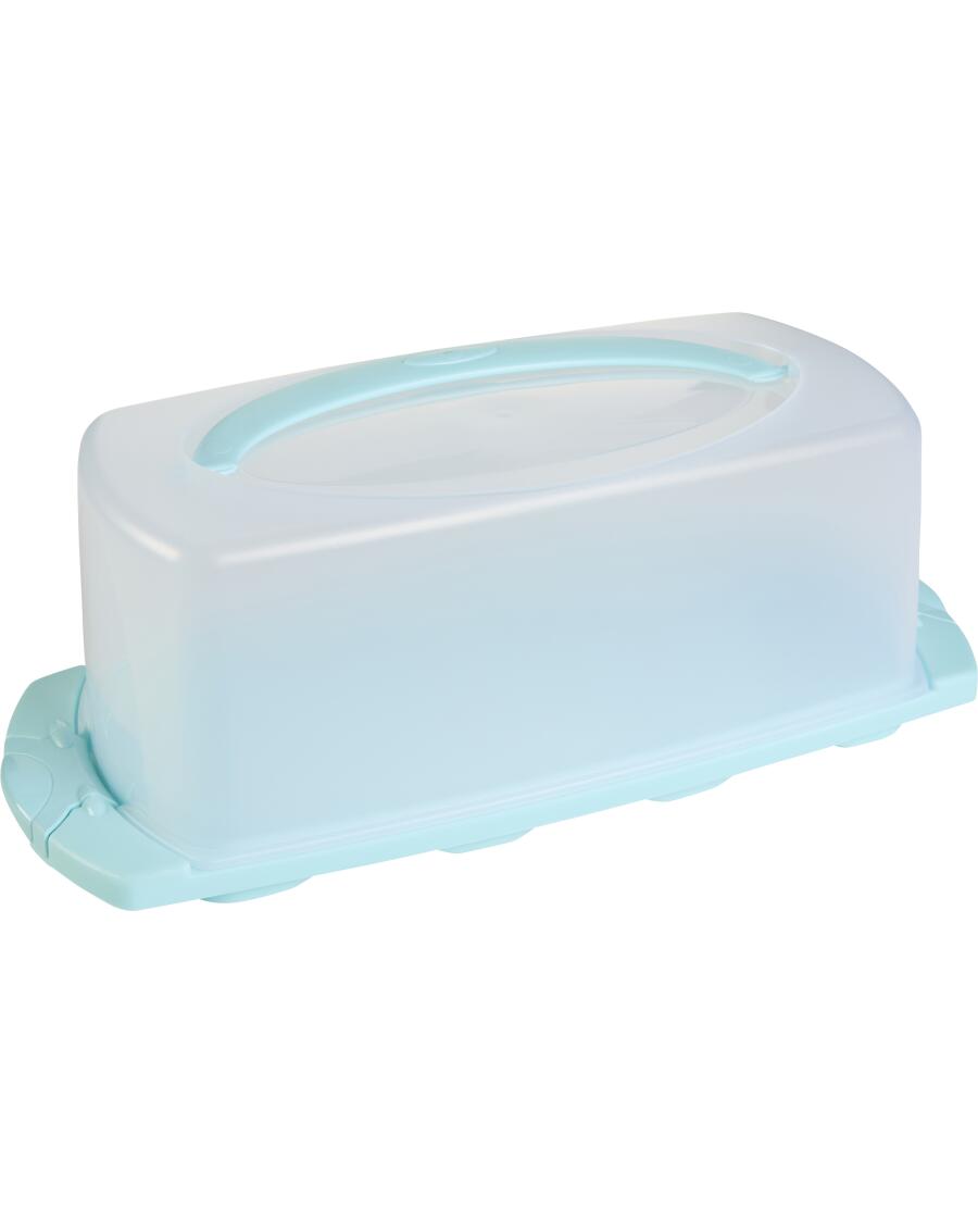 Rechteckige Kuchentransportbox türkis