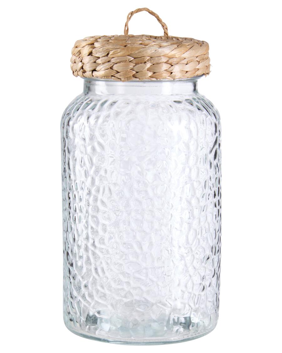 Vorratsglas mit Jutedetails transparent