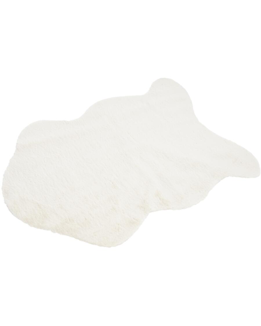Vloerkleed van imitatiebont beige
