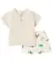 T-Shirt + Musselin-Shorts naturfarben
