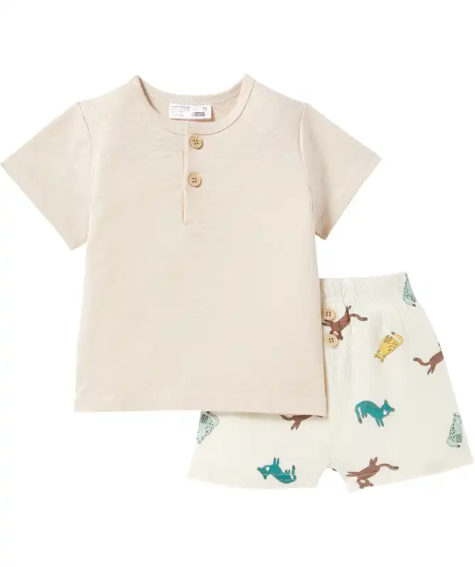 T-Shirt + Musselin-Shorts