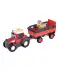 ABC Traktor mit Tieranhänger rot