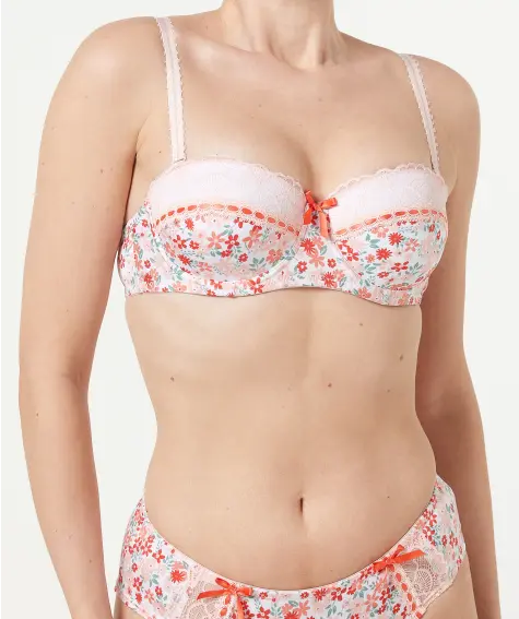 Balconette-BH mit Blumenmuster