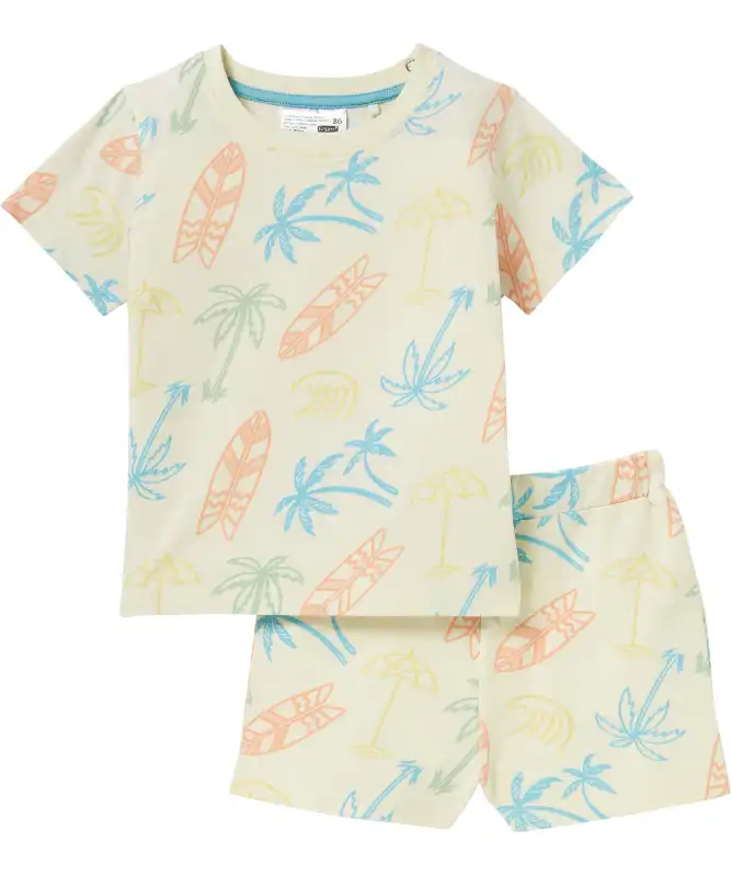 T-Shirt + Shorts mit sommerlichen Motiven