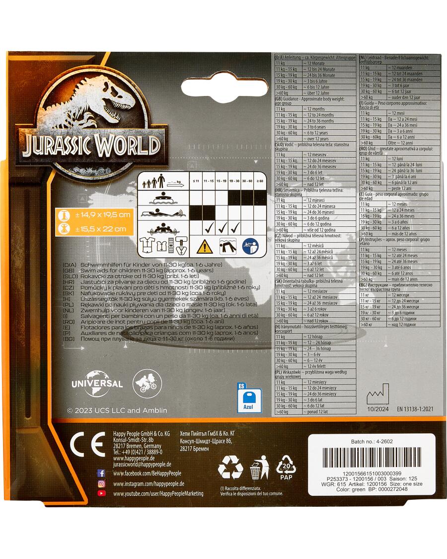 Jurassic World Rękawki do pływania na licencji Happy People różne licencje