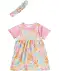 Kleid + T-Shirt + Haarband rosa