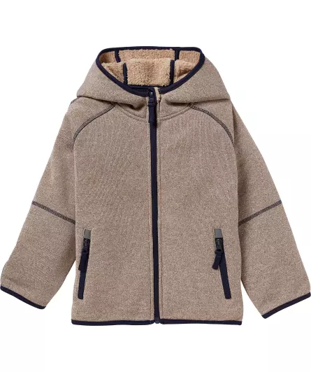 Strickfleecejacke mit Teddyfleece