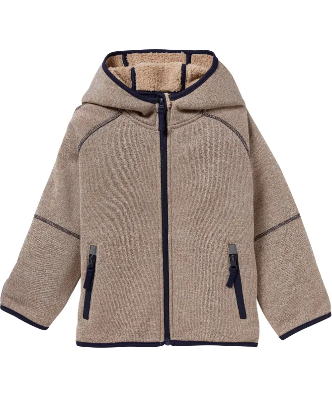Strickfleecejacke mit Teddyfleece