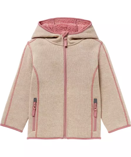 Strickfleecejacke mit Kapuze