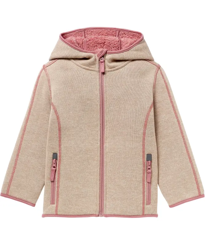 Strickfleecejacke mit Kapuze