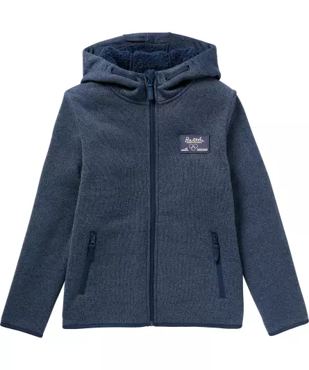 Strickfleecejacke mit Patch