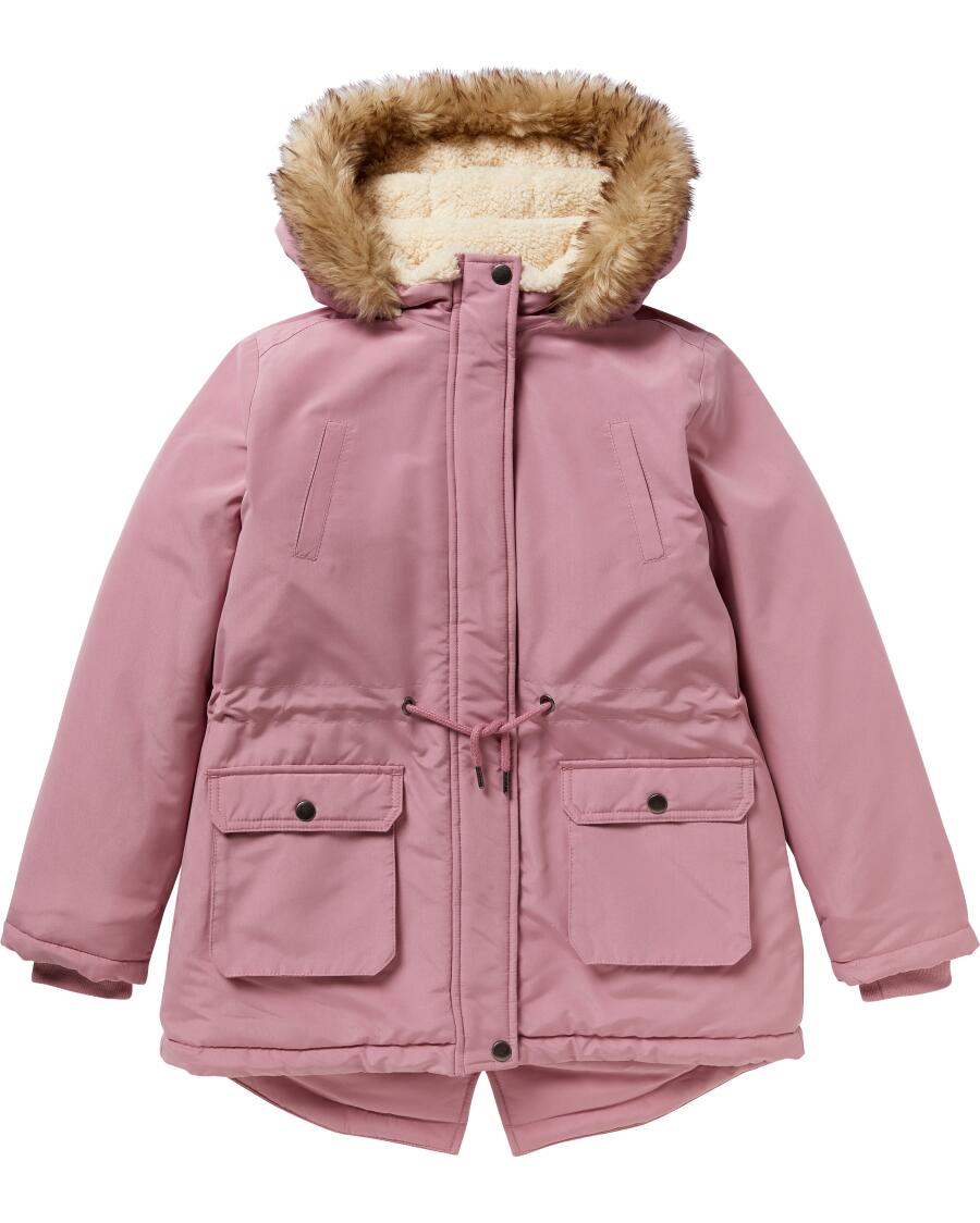 Parka mit Vokuhila-Saum rosa