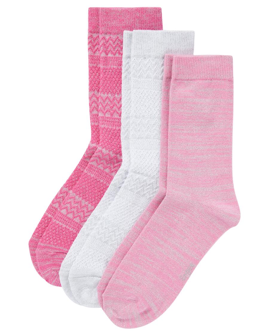 Ponožky s třpytivou přízí pink růžová
