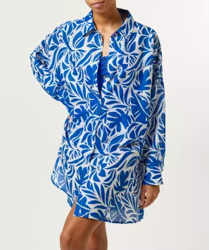 Strandtuniek met bladmotief