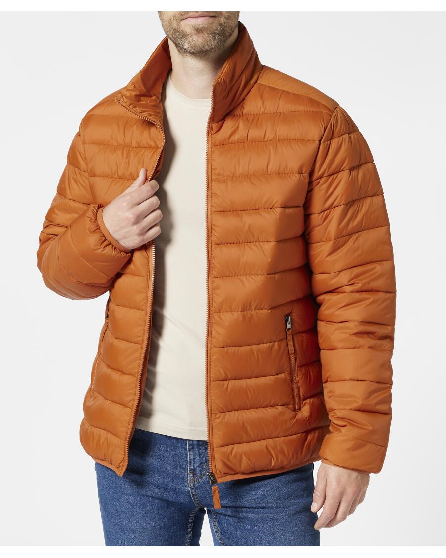 Schlichte Steppjacke braun