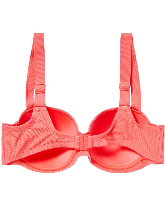 Haut de bikini texturé femme, corail (KiK Strukturiertes Bikini-Oberteil (koralle)) — KiK, produit allemand authentique au Maroc