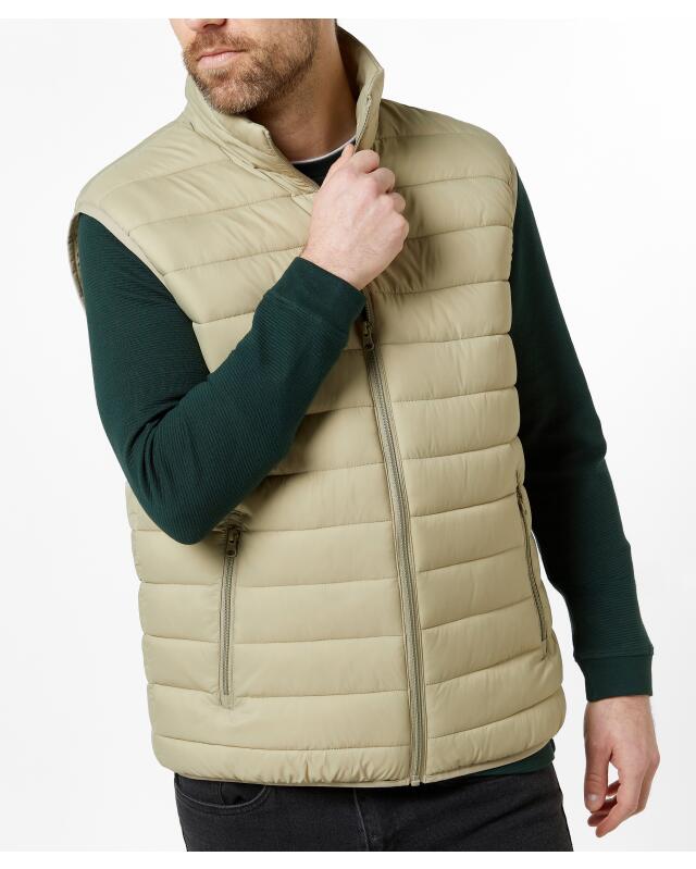 Gilet sans manches matelassé simple homme, beige — KiK, produit allemand authentique au Maroc