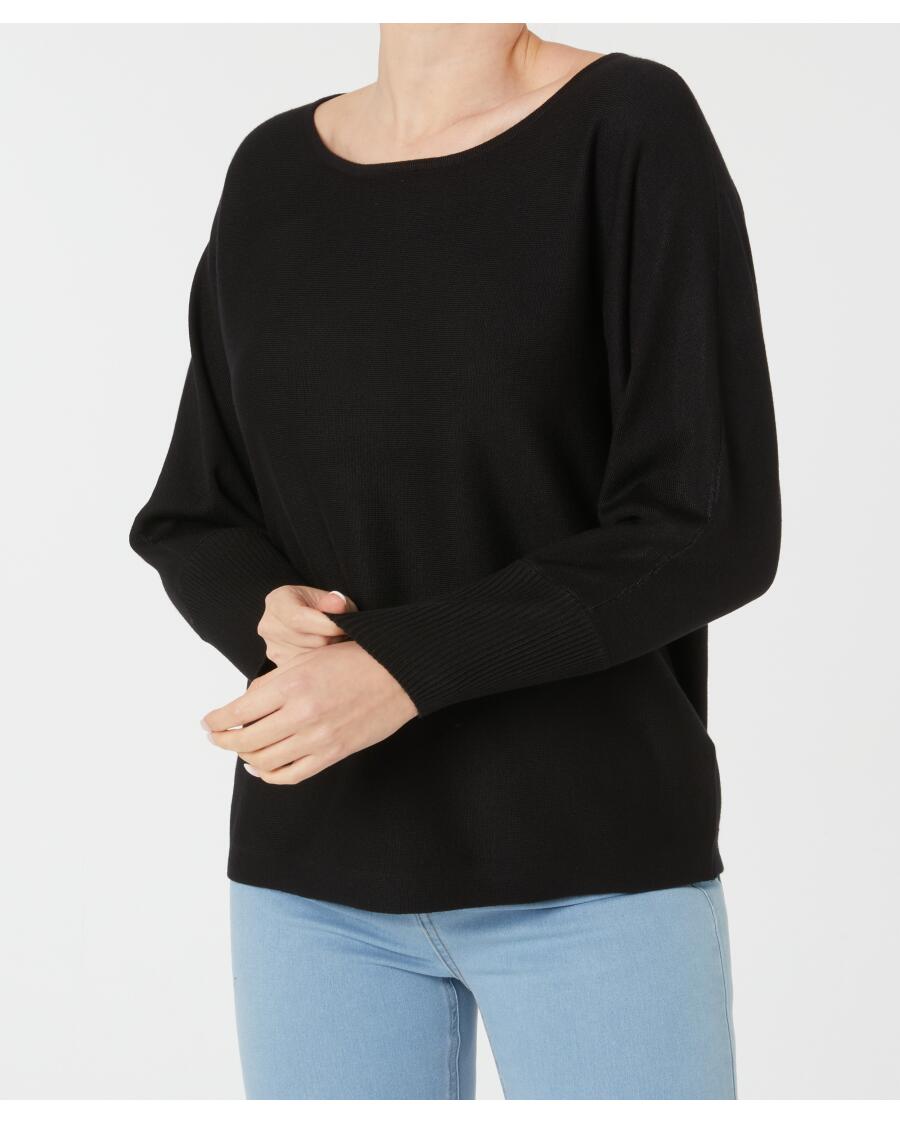 Sweter z cienkiej dzianiny czarny