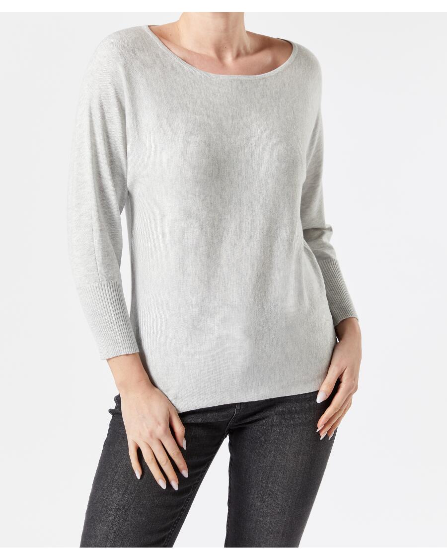 Feinstrickpullover grau melange