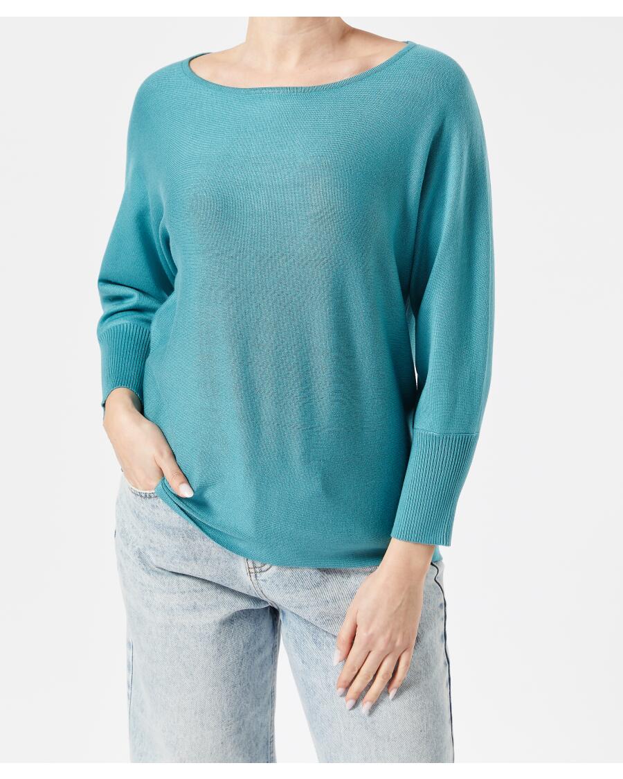 Sweter z cienkiej dzianiny miętowy